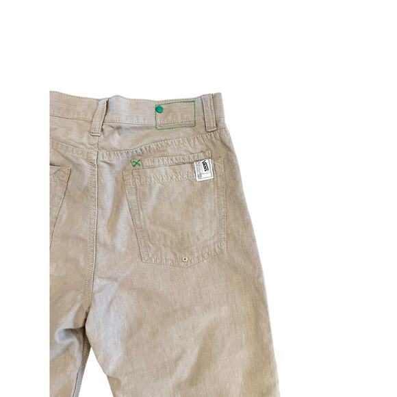 VANS BOYS LONG SKATEBOARD SHORTS VINTAGE TAN AND GREEN POCKETS SIZE 16 - Picture 5 of 12